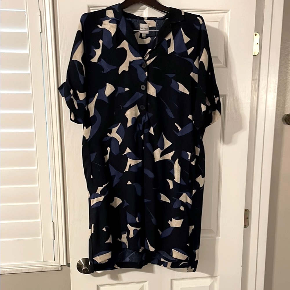 NIC+ZOE Blue Sheath Dress with short sleeves